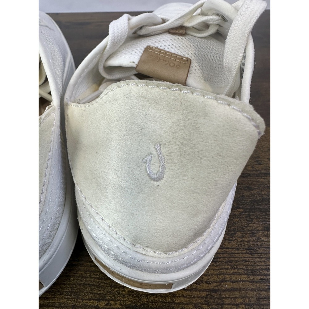 Olukai Pehuea Li Convertible Sneaker Lace Up Knit White Shoes Women's Size 9.5 - Picture 10 of 16
